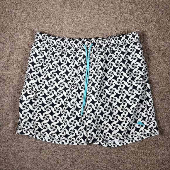 Tommy Bahama Other - Tommy Bahama Relax Mens XL Swim Trunks Black White Geometric Wave Board Shorts
